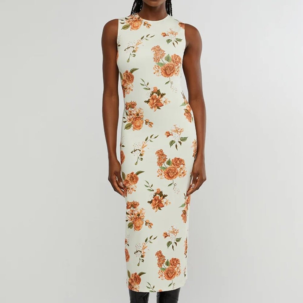 NWT | WeWoreWhat x Revolve Muscle Tank Floral Midi Dress Cream Med